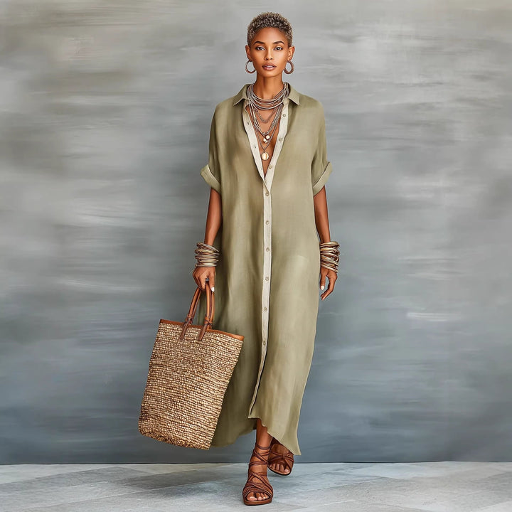 Elise Turner | Relaxed Lapel Maxi Dress For Women