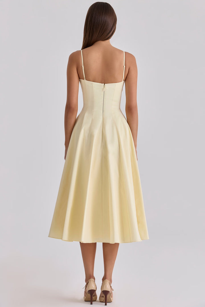 Seraphina | Pima Cotton Gathered Bust Midi Dress
