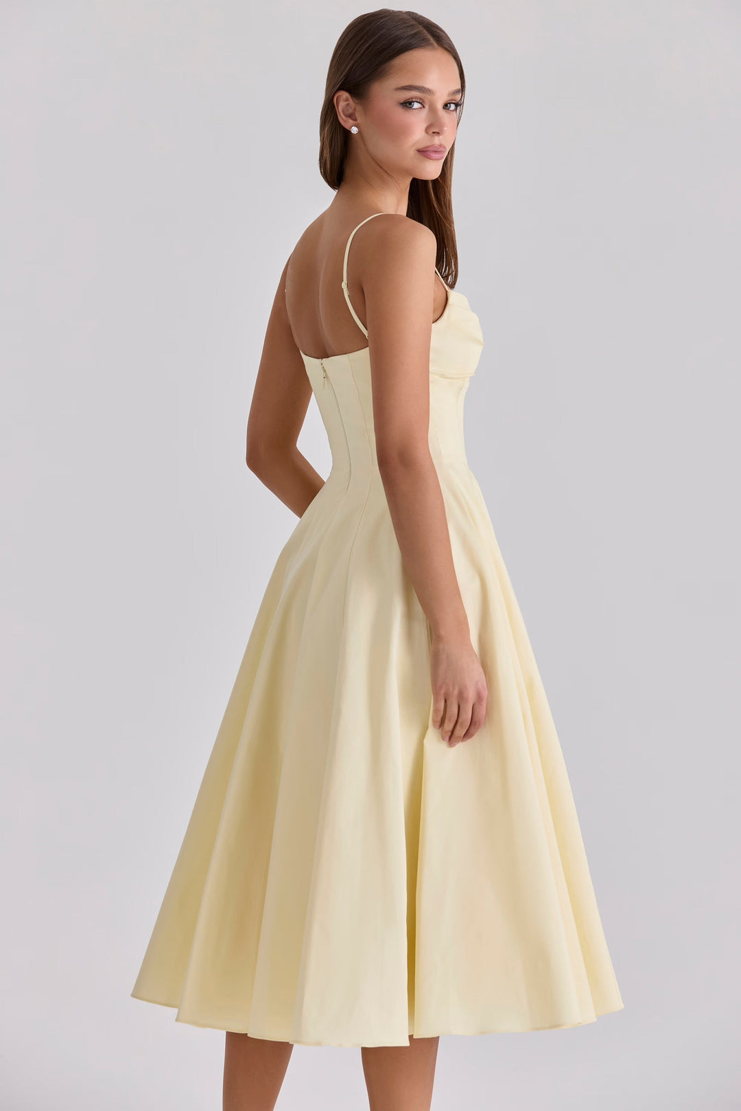 Seraphina | Pima Cotton Gathered Bust Midi Dress
