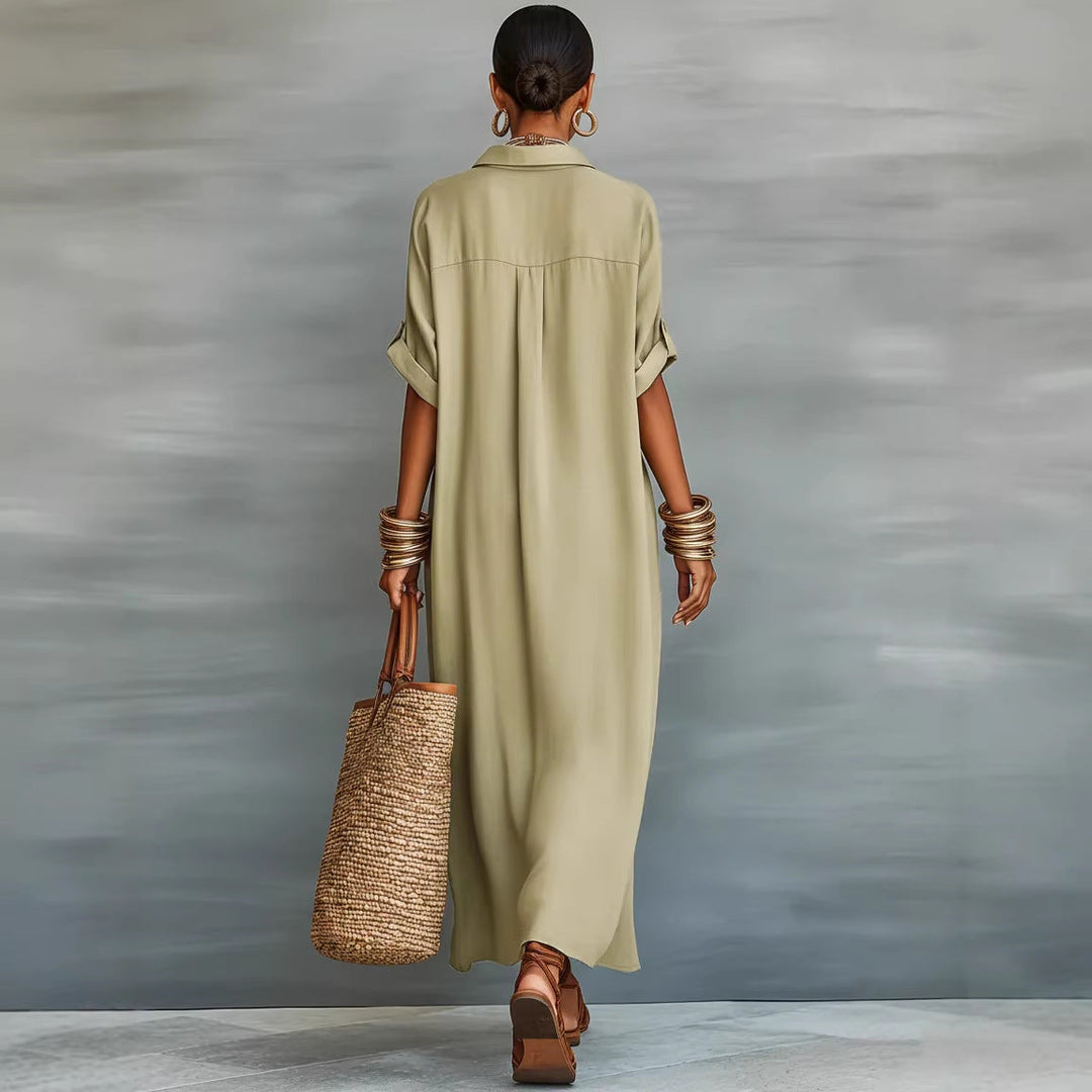 Elise Turner | Relaxed Lapel Maxi Dress For Women