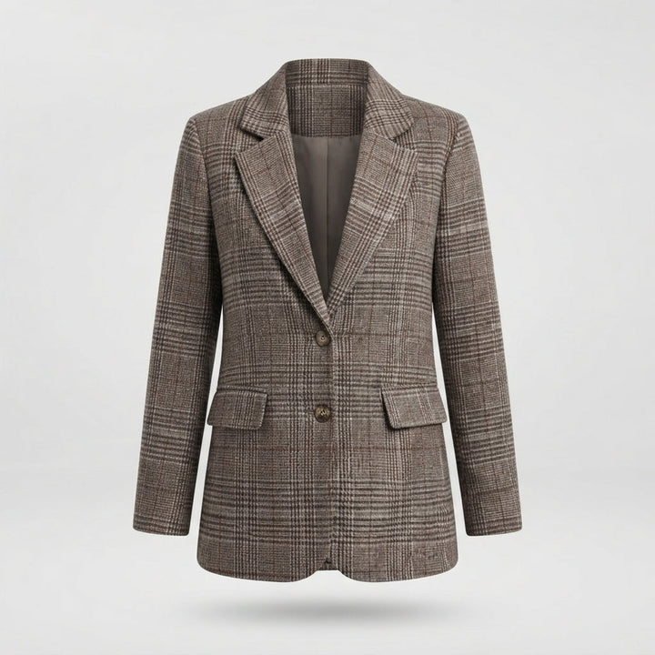 Molly Gordon | Plaid Single-Button Blazer Jacket For Women