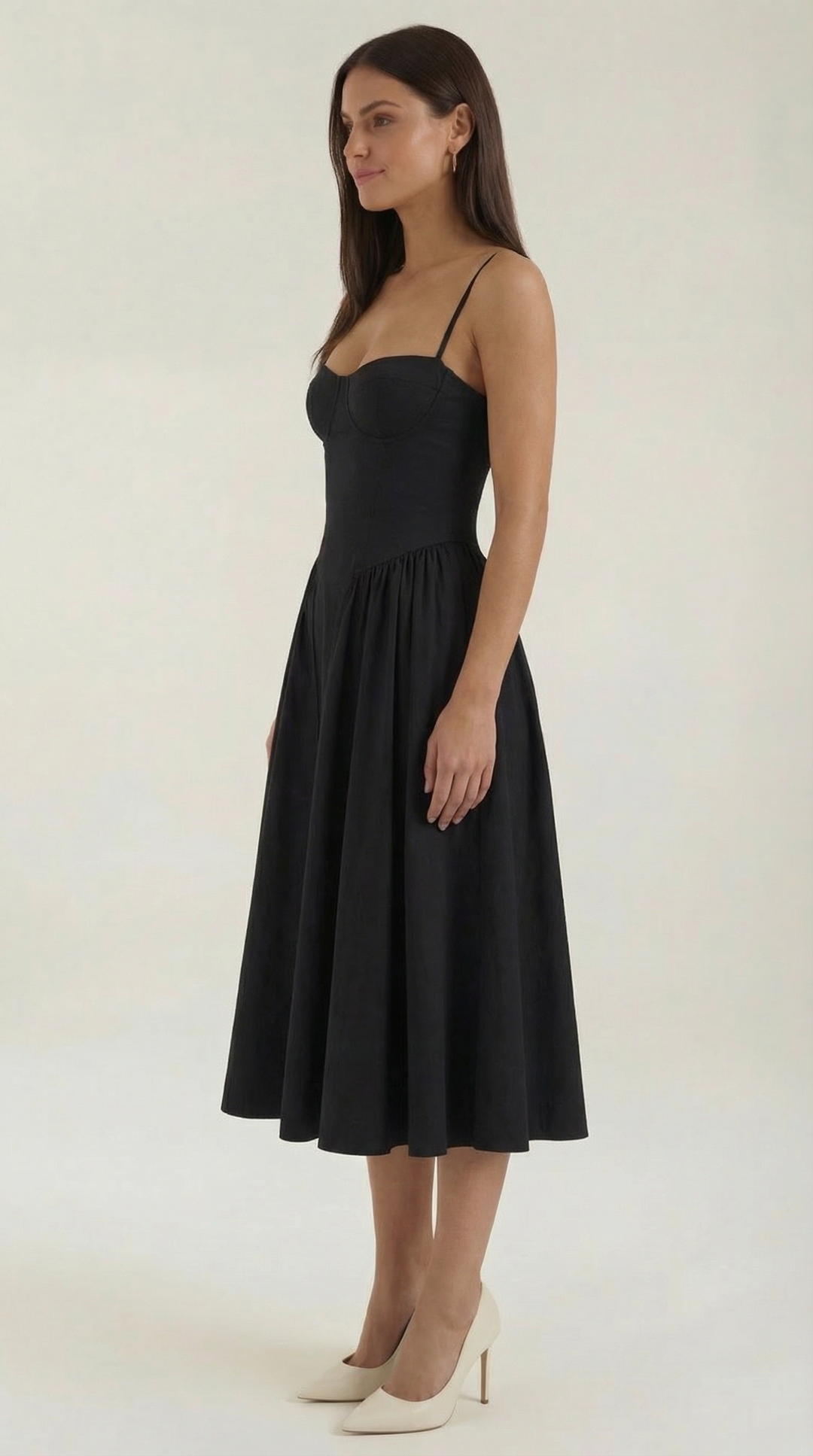 Ulva | Women’s Floral Corset Midi Dress – Sweetheart Neck Summer Dress
