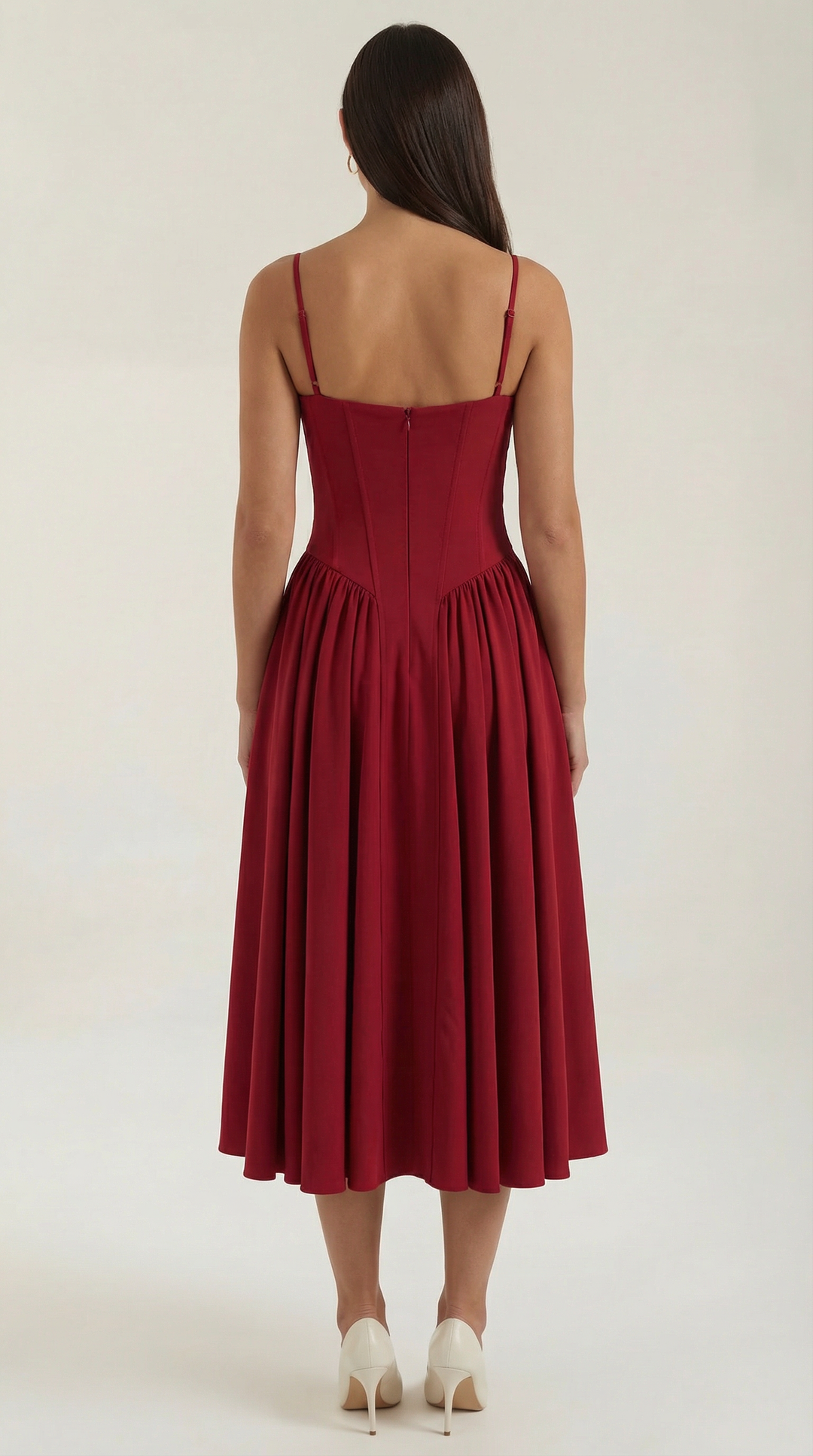 Ulva | Women’s Floral Corset Midi Dress – Sweetheart Neck Summer Dress