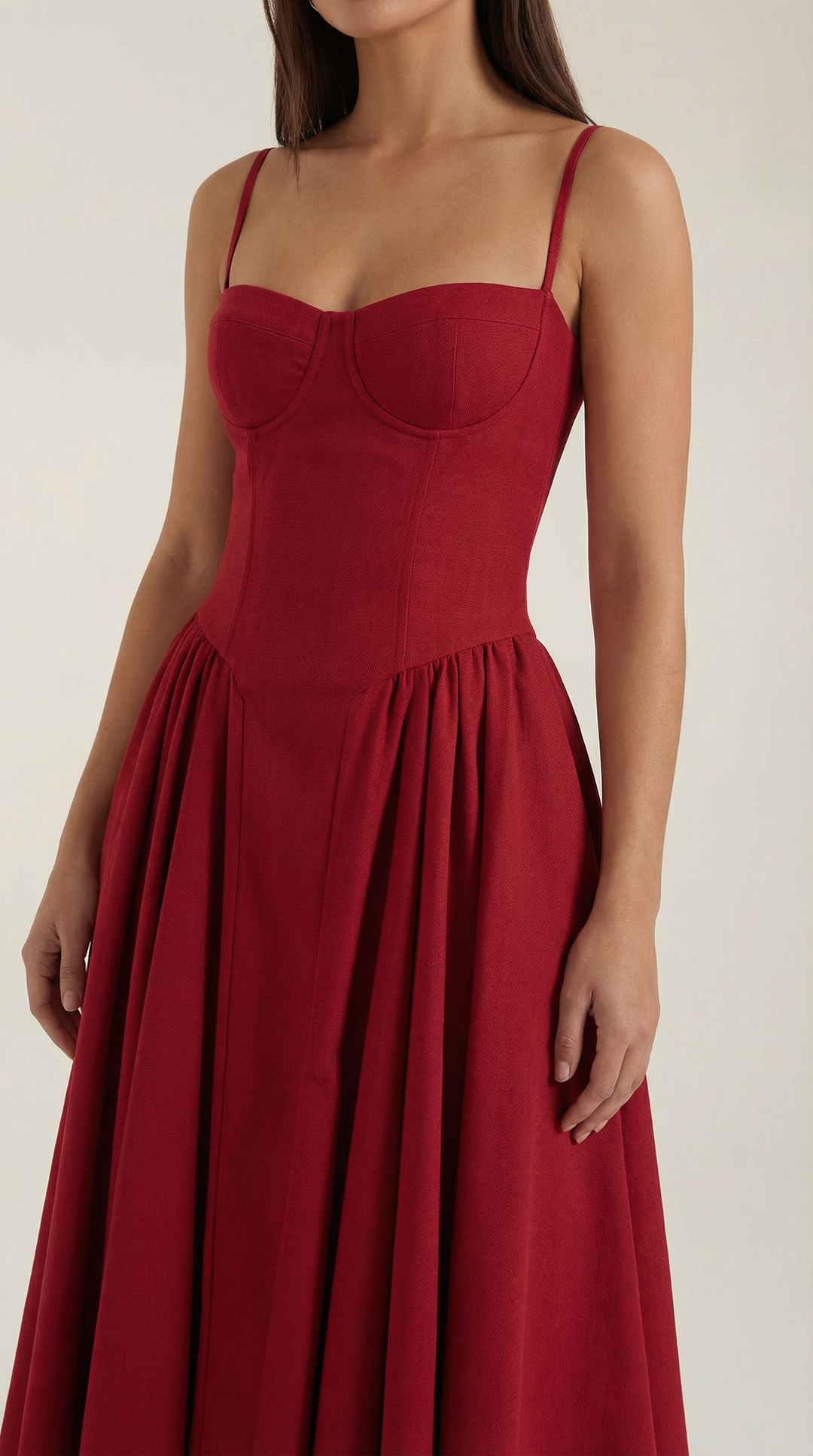 Ulva | Women’s Floral Corset Midi Dress – Sweetheart Neck Summer Dress
