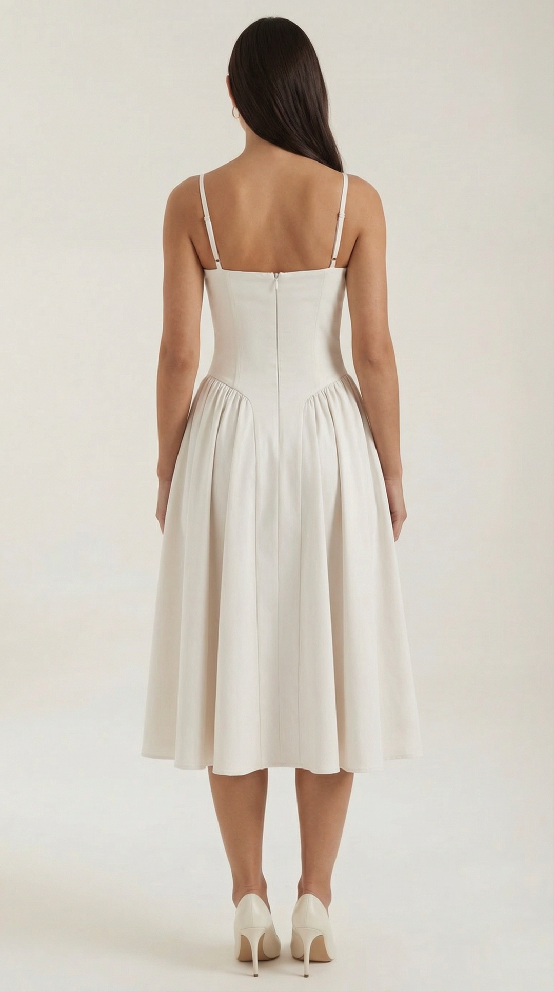 Ulva | Women’s Floral Corset Midi Dress – Sweetheart Neck Summer Dress