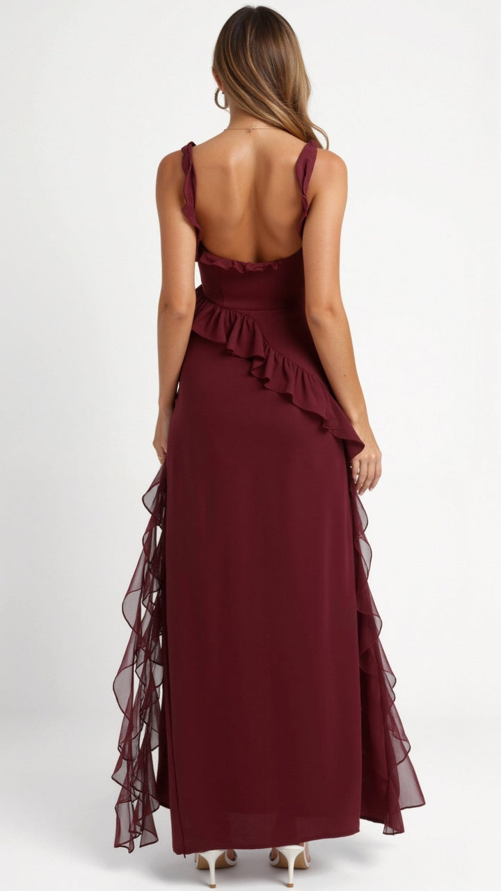Elavira | Elegant Maxi Dress with Ruffles