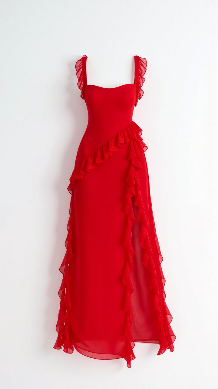 Elavira | Elegant Maxi Dress with Ruffles