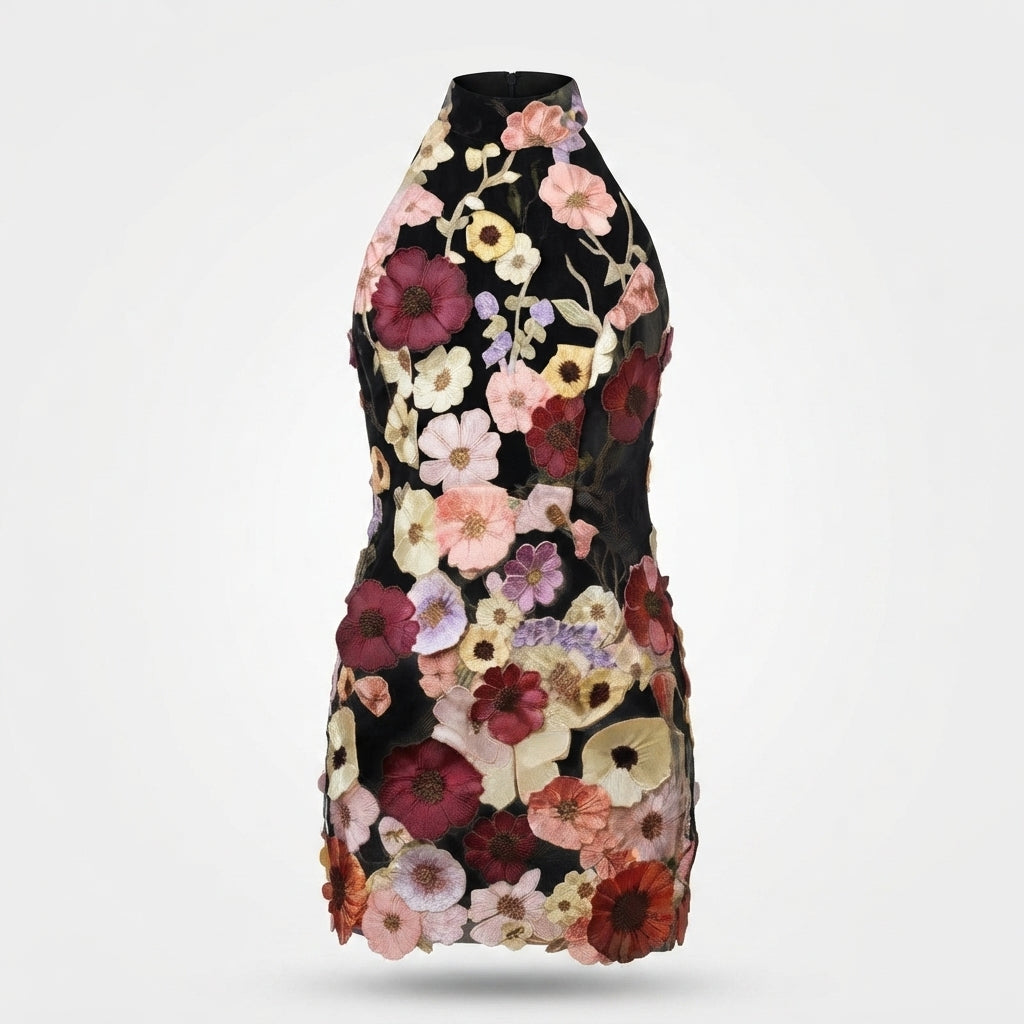 Tess Beaumont | Halter Races Dress With Floral Embroidery For Women